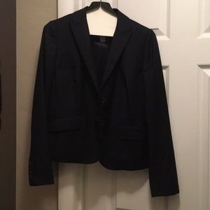 J Crew blazer & slacks- navy pin stripe, fav fit
